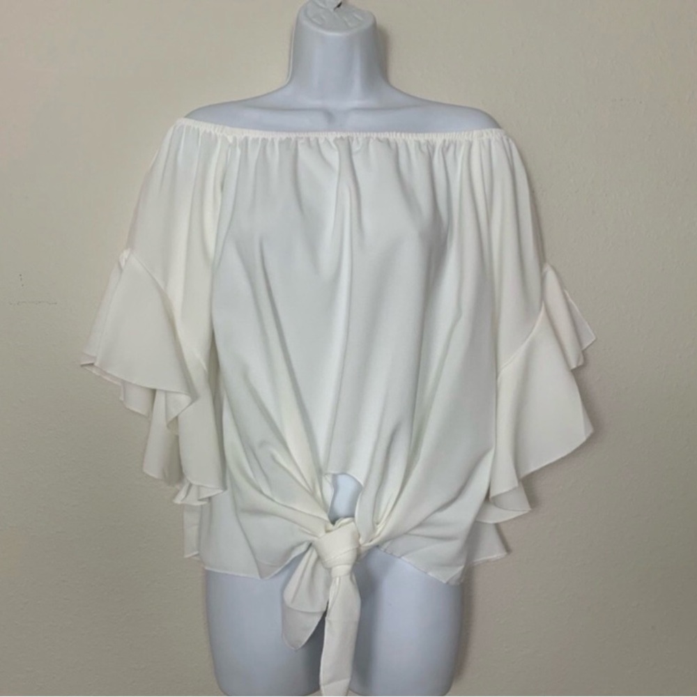 New Elegant Off-Shoulder White Blouse